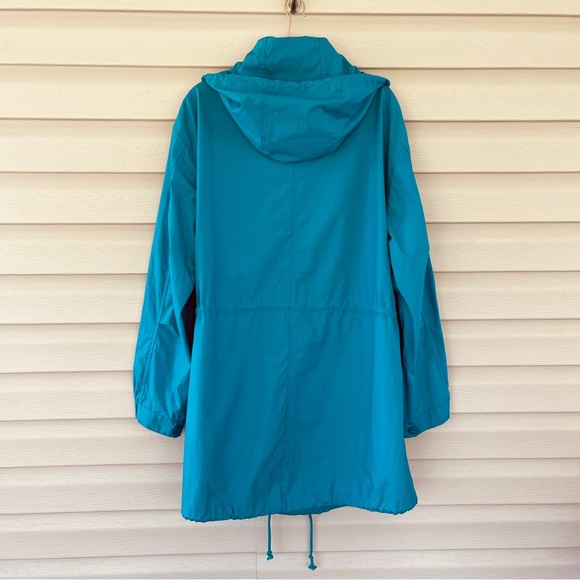 Garnet Hill Womens Blue Hooded Spring Longline Jacket Size 12 - Picture 3 of 13